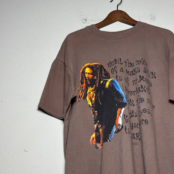 Bob Marley Official Men L Brown Graphic T Shirt Band Reggae Classic Streetwear - Picture 9 of 11